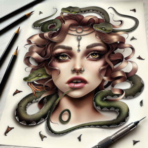 mythic-symbol-realism-soft-transitions-for-shin – tattoo design ideas free ai generated – Gallery: medusa-inkby-ai
