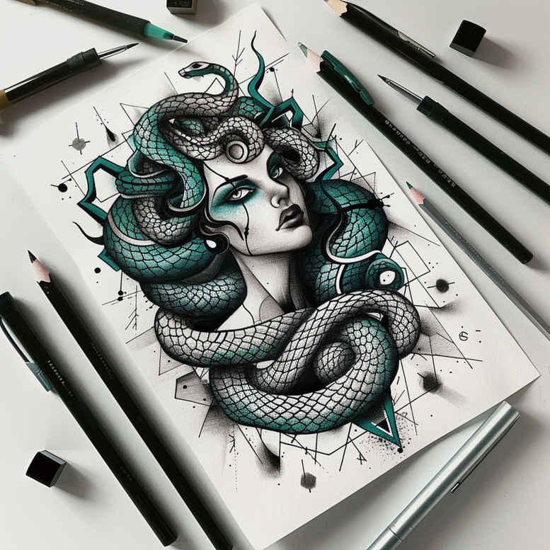 legendary-beast-tattoo-neotraditional-classic-motifs-for-upper-back – tattoo design ideas free ai generated – Gallery: medusa-inkby-ai