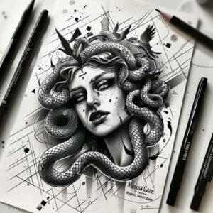 mythic-figure-tattoo – tattoo design ideas free ai generated – phantom – for-wrist – Gallery: medusa-inkby-ai