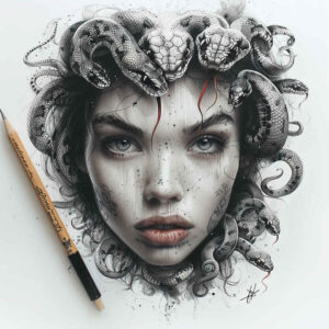 mythic-guardian-tattoo – tattoo design ideas free ai generated – broken – for-ribs – Gallery: medusa-inkby-ai