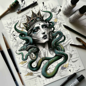mythic-symbol-surrealism-phantasm-for-toe – tattoo design ideas free ai generated – Gallery: medusa-inkby-ai