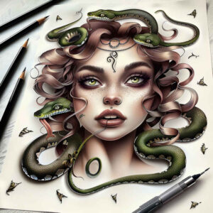 medusa-art-neotraditional-bold-texture-for-side-torso – tattoo design ideas free ai generated – Gallery: medusa-inkby-ai