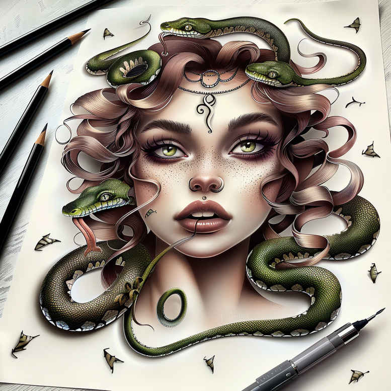 medusa-art-neotraditional-bold-texture-for-side-torso – tattoo design ideas free ai generated – Gallery: medusa-inkby-ai