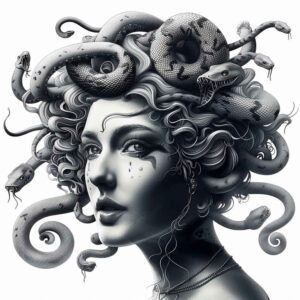 snake-haired-monster-surrealism-ambiguous-space-for-nape – tattoo design ideas free ai generated – Gallery: medusa-inkby-ai