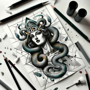 medusa-fear-tattoo-neotraditional-balanced-color-for-abdomen – tattoo design ideas free ai generated – Gallery: medusa-inkby-ai