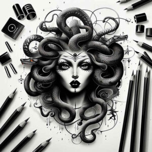 mythological-icon-tattoo-realism-reflection-effect-for-toe – tattoo design ideas free ai generated – Gallery: medusa-inkby-ai