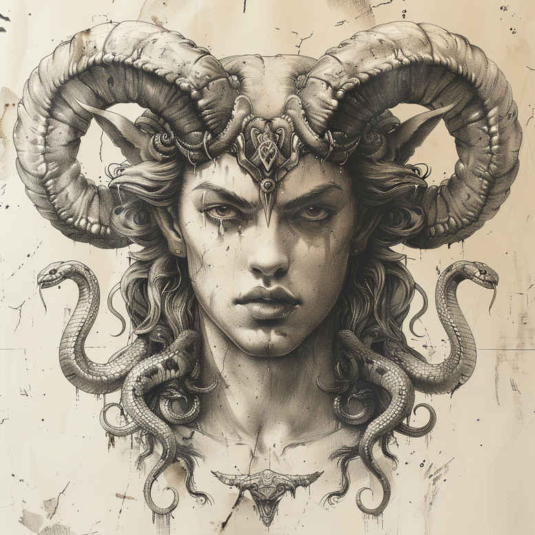 mythical-horror-tattoo – tattoo design ideas free ai generated – freaky – for-outer-arm – Gallery: medusa-inkby-ai