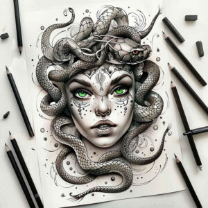 mythic-symbol-realism-color-precision-for-temple – tattoo design ideas free ai generated – Gallery: medusa-inkby-ai