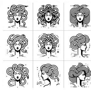 mythical-monster-tattoo – tattoo design ideas free ai generated – grotesque – for-shoulder-blade – Gallery: medusa-inkby-ai