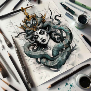 mythological-power-tattoo-realism-photo-ink-for-back – tattoo design ideas free ai generated – Gallery: medusa-inkby-ai
