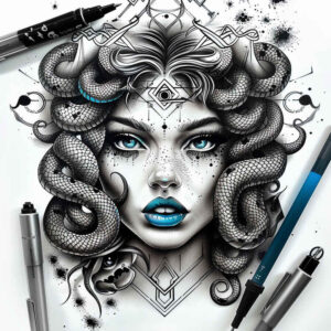mythical-symbol – tattoo design ideas free ai generated – wraith – for-elbow – Gallery: medusa-inkby-ai