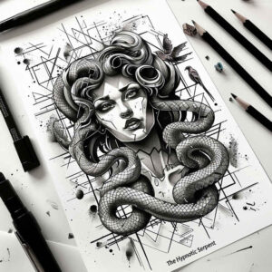 mythological-entity – tattoo design ideas free ai generated – hellfire – for-scapula – Gallery: medusa-inkby-ai
