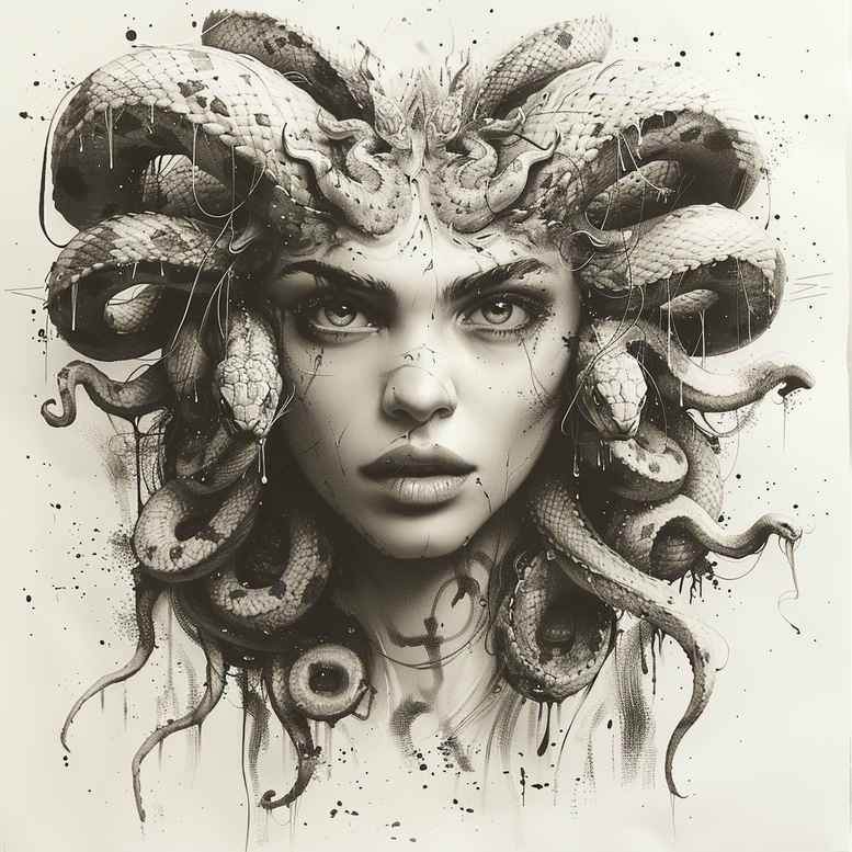 mythical-horror-tattoo-neotraditional-enhanced-shading-for-heel – tattoo design ideas free ai generated – Gallery: medusa-inkby-ai