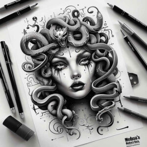 mythological-woman – tattoo design ideas free ai generated – agony – for-biceps – Gallery: medusa-inkby-ai
