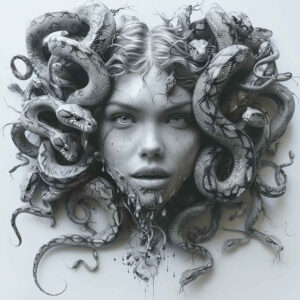 stone-gaze-neotraditional-textural-detail-for-back-of-neck – tattoo design ideas free ai generated – Gallery: medusa-inkby-ai