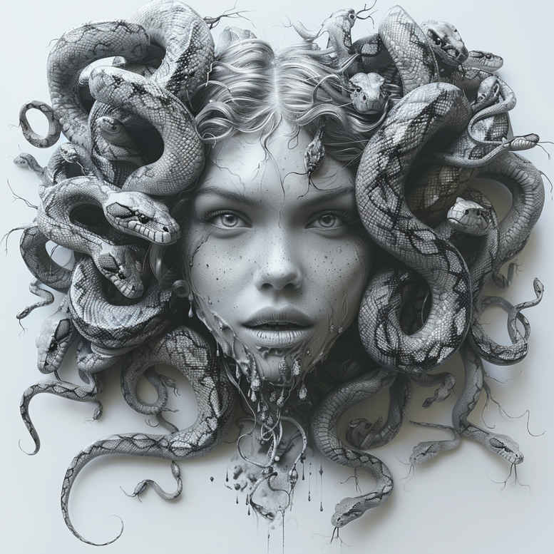 medusa tattoo design ideas Realism transparent layer ancient myth symbol of determination