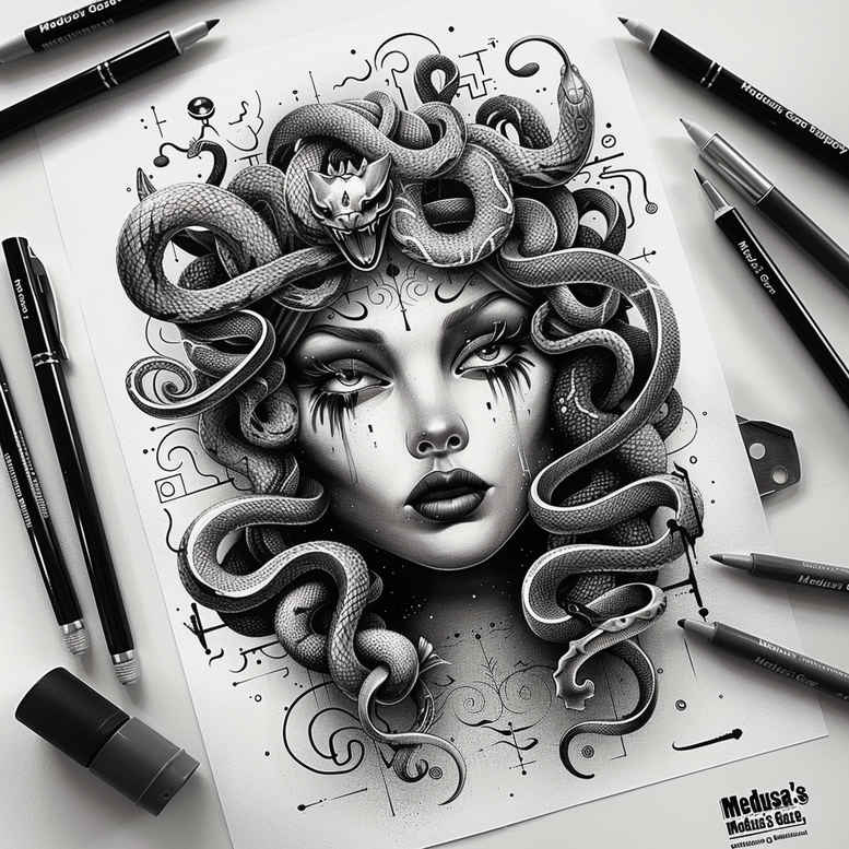medusa tattoo design ideas crisp cursed for full back