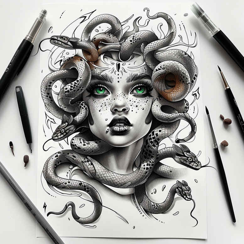medusa tattoo design ideas Realism true skin cursed stands for resilience