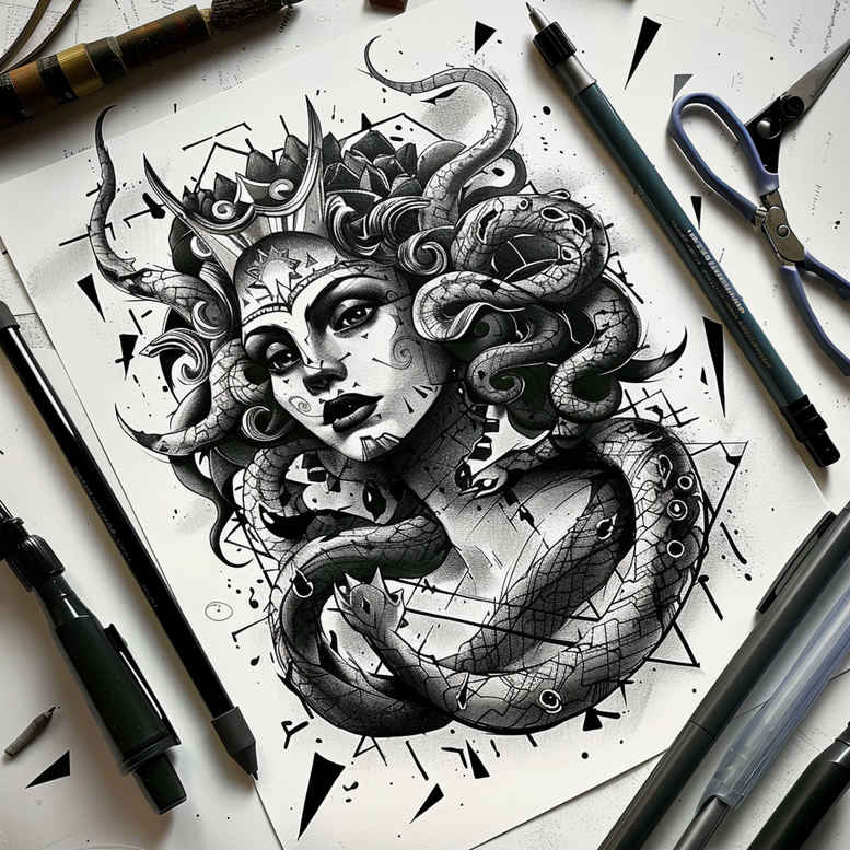 medusa tattoo design ideas Surrealism unconscious imagery dark meaning strength