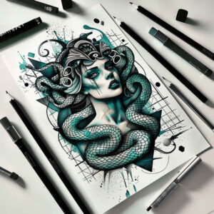 medusa tattoo design ideas refined detail detailed for heel