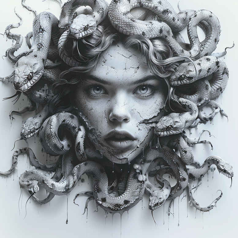 medusa tattoo design ideas detailed linework detailed for knee