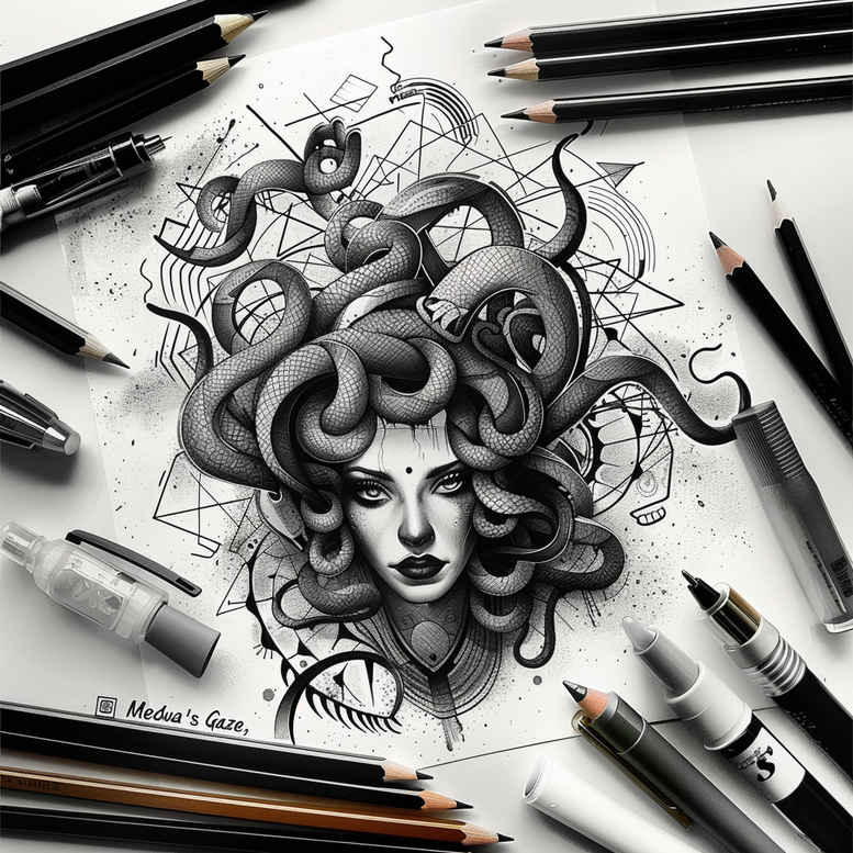medusa tattoo design ideas Surrealism mystical detailed resilience and power