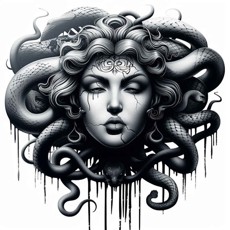 medusa tattoo design ideas lifelike detailed snakes for foot