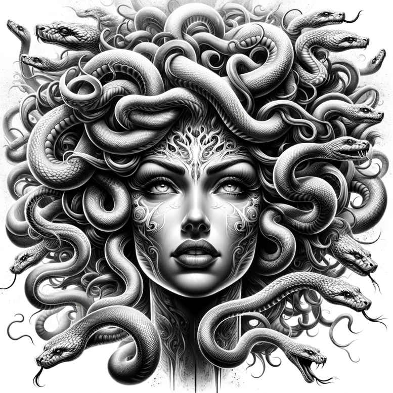 medusa tattoo design ideas color saturation fierce represents courage