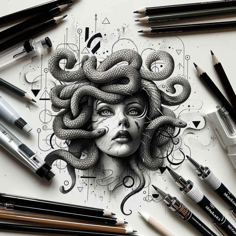 medusa tattoo design ideas gradient fills fierce shows determination