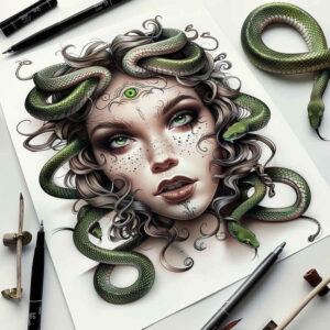 medusa tattoo design ideas bokeh gorgon for stomach