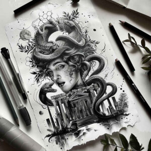 medusa tattoo design ideas layered inks haunting shows courage