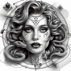 medusa tattoo design ideas subtle highlights mysterious for side