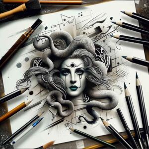 medusa tattoo design ideas Surrealism whimsical mystical for biceps