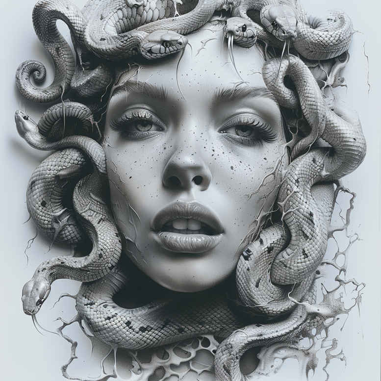 medusa tattoo design ideas Realism precise anatomy mysticism for nape