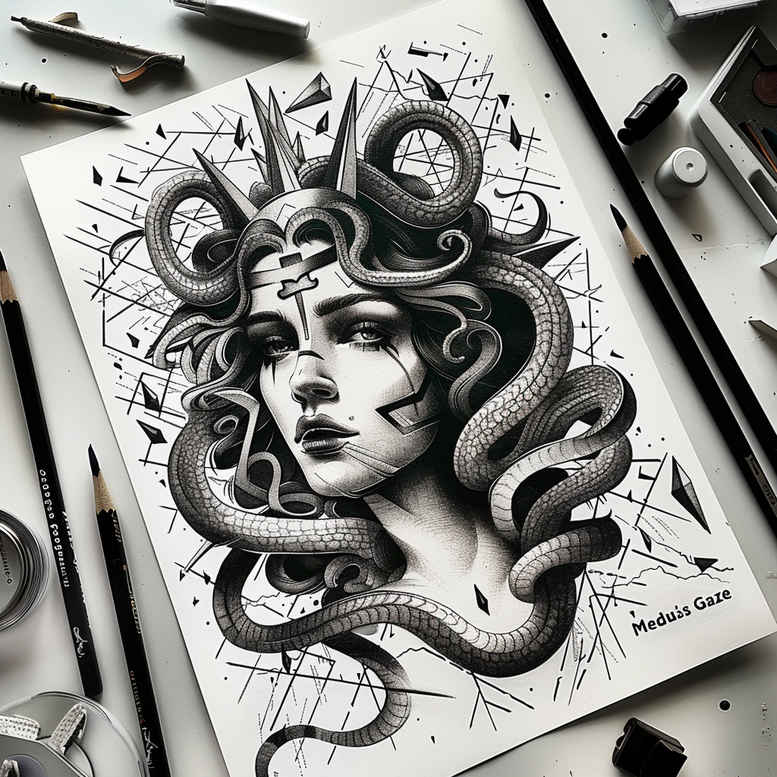 medusa tattoo design ideas textured mythical beast for wrist side