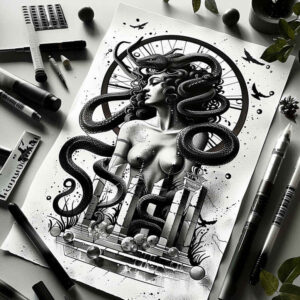 medusa tattoo design ideas color richness mythical creature courage and power