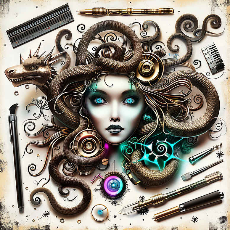 medusa tattoo design ideas Surrealism chromatic flux petrifying gaze meaning determination