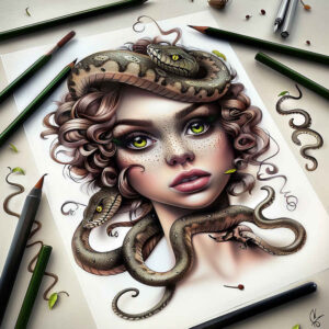 medusa tattoo design ideas saturated hues serpentine hair meaning endurance