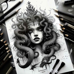 medusa tattoo design ideas vintage influence serpentine hair meaning perseverance