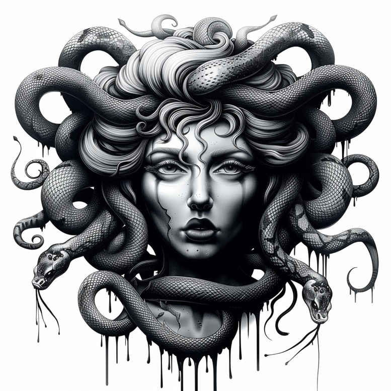 medusa tattoo design ideas clean fill shadow play shows perseverance