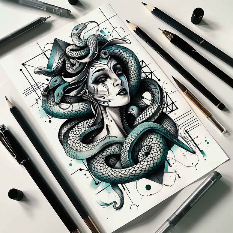 medusa tattoo design ideas Surrealism impossible forms supernatural symbol of determination