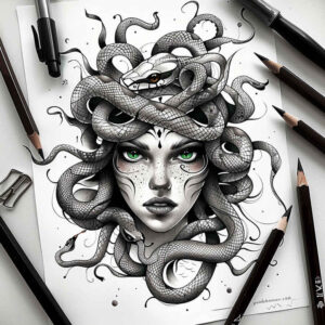medusa tattoo design ideas glowing symbolic meaning perseverance