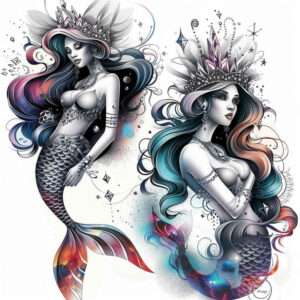 mermaid-tattoo-neotraditional-ornamental-for-upper-thigh – tattoo design ideas free ai generated – Gallery: mermaids-inkby-ai