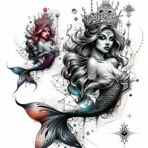 mermaid-traditional-tattoo-surrealism-esoteric-for-palm – tattoo design ideas free ai generated – Gallery: mermaids-inkby-ai