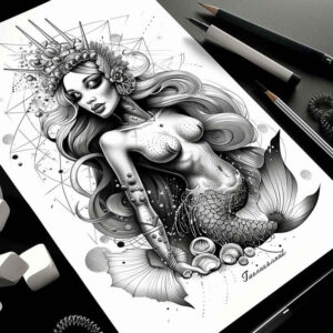 mermaid-tattoo-design-neotraditional-layered-fill-for-side-torso – tattoo design ideas free ai generated – Gallery: mermaids-inkby-ai