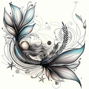 sea-mermaid-realism-reflective-light-for-ribs – tattoo design ideas free ai generated – Gallery: mermaids-inkby-ai