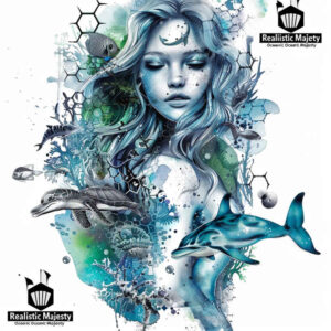 mermaid – tattoo design ideas free ai generated – neotraditional-clean-fill – for-wrist – Gallery: mermaids-inkby-ai