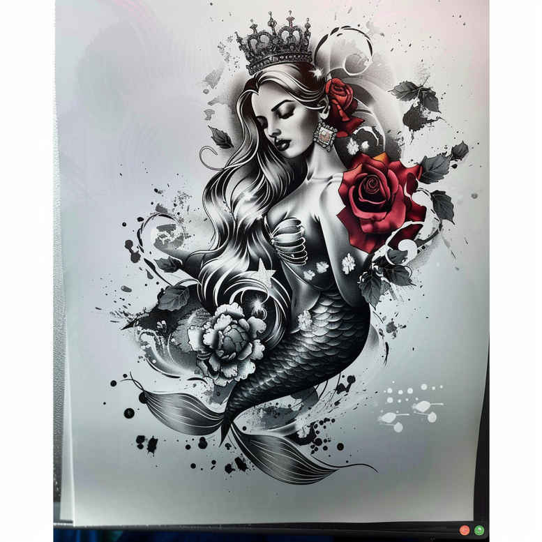 realistic-mermaid-realism-skin-realism-for-back – tattoo design ideas free ai generated – Gallery: mermaids-inkby-ai
