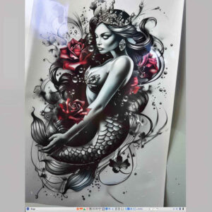 mermaid-cultural-tattoo-surrealism-distorted-reality-for-nape – tattoo design ideas free ai generated – Gallery: mermaids-inkby-ai