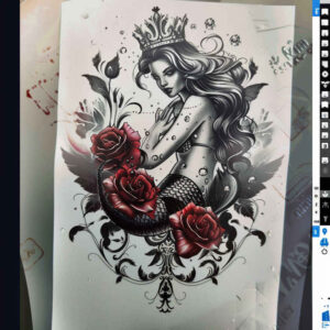 mermaid-color-tattoo-neotraditional-contrasting-colors-for-back-shoulder – tattoo design ideas free ai generated – Gallery: mermaids-inkby-ai
